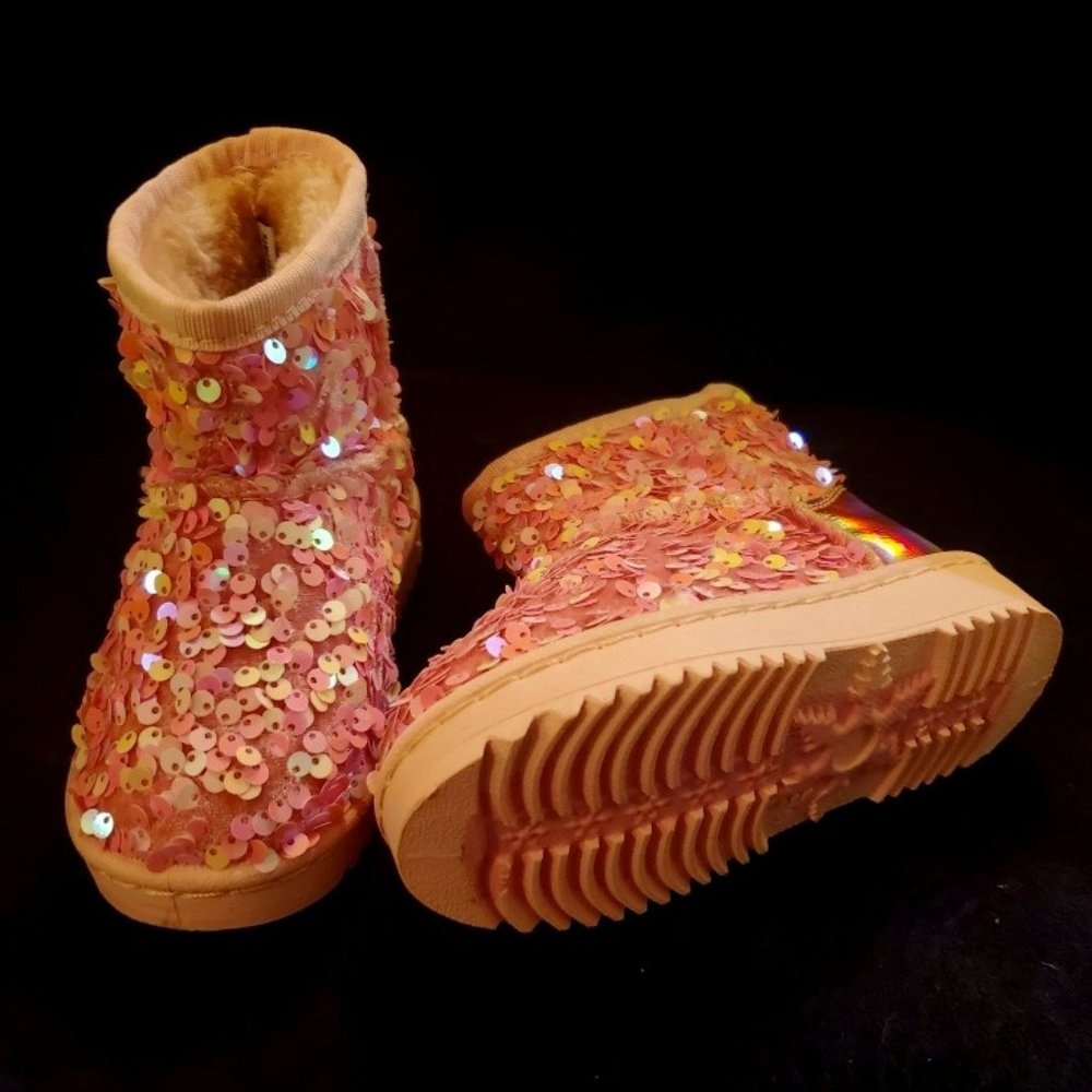 Pink - Link Winter Sequin Glitter Boots (Toddler)
